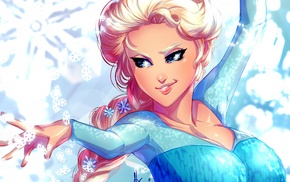 Frozen movie, girl, big boobs, fantasy art
