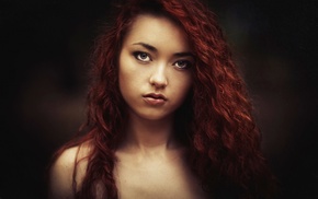 face, redhead, girl, model, portrait