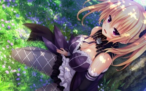 open mouth, Patricia of End, Game CG, anime, twintails, blonde