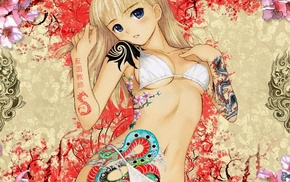 bikini, anime, Tony Taka, tattoo