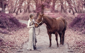 animals, girl outdoors, horse, model, girl