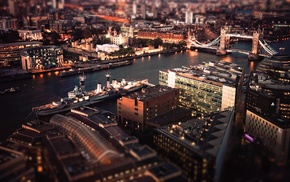 river, UK, city, London, Tower Bridge, boat