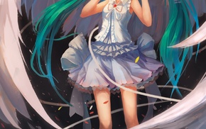 Hatsune Miku, twintails, wings, anime, Vocaloid, anime girls