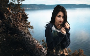 model, Anna Sumin, girl outdoors, girl