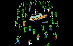 green, Shaun of the Dead, men, pixels, Organ Trail, Killer