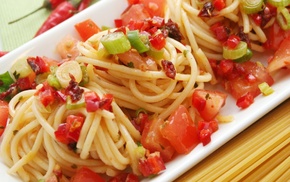spaghetti, food, closeup