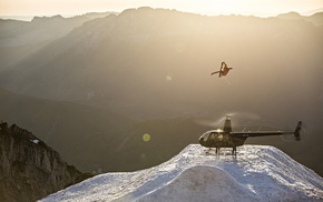 Candide Thovex, skis, skiing, helicopters, snow