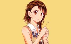 Nisekoi, anime vectors, simple background, Onodera Kosaki, blushing, anime girls