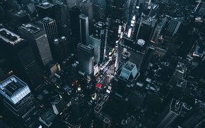 cityscape, New York City, birds eye view, skyscraper, Time Square