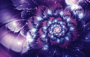 fractal, fractal flowers, digital art, abstract, glowing