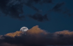 Moon, clouds