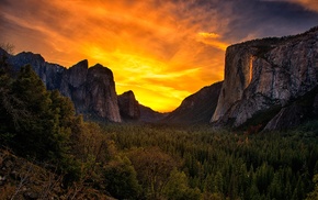 sunset, Yosemite National Park, landscape