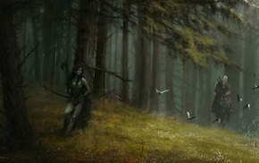 The Witcher, forest, fantasy art, The Witcher 3 Wild Hunt