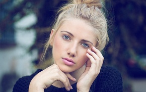 girl, blue eyes, blonde, looking at viewer