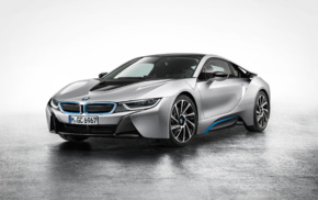 simple background, electric car, vehicle, BMW i8, car