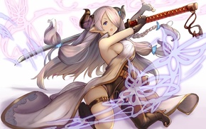 sword, Granblue Fantasy, anime girls, horns, Narumeia Granblue Fantasy