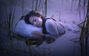 water, girl, girl outdoors