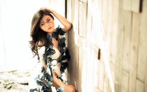 girl, Asian, wood, model