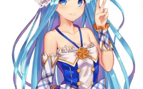 Granblue Fantasy, anime girls, blue hair, anime, dress
