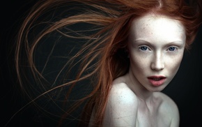 model, face, girl, portrait, redhead