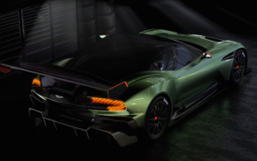 vehicle, Aston Martin Vulcan, simple background, Super Car, spotlights, garages