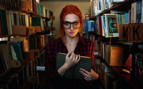 girl, books, model, girl with glasses