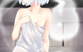 anime girls, loli, Konpaku Youmu, towel, wet, anime