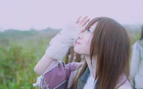 girl outdoors, Asian, long hair, Nogizaka46, girl, looking up