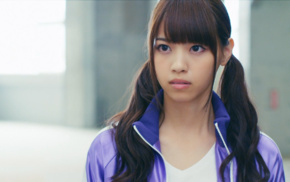 brunette, Asian, twintails, looking away, Nogizaka46, girl