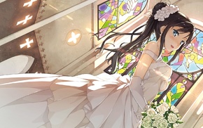 long hair, wedding dress, Tsutsukakushi Tsukushi, anime, anime girls, Hentai Ouji to Warawanai Neko