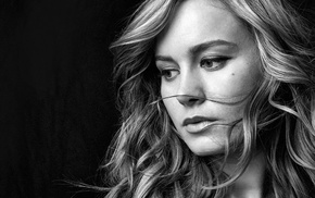 model, face, Brie Larson, girl, actress, monochrome