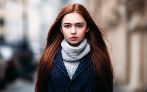 portrait, redhead, model, girl