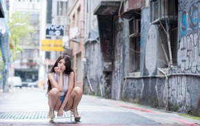 girl, urban, Asian, high heels, model
