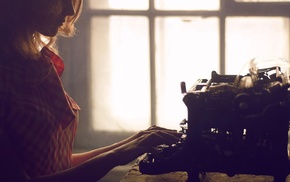 girl, typewriters, writing, introvert
