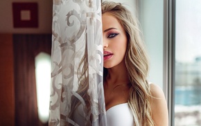 blonde, girl, model, face