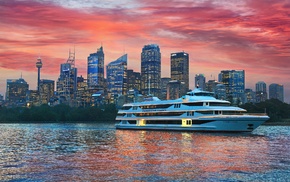 water, sky, city