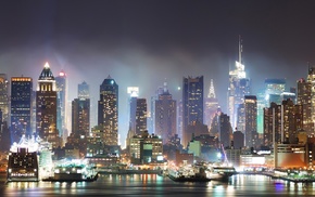 New York City, city, mist, jungle