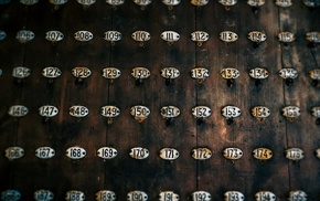 old, wooden surface, wood, simple background, depth of field, numbers
