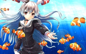 Kantai Collection, fish, clownfish, anime, underwater, anime girls