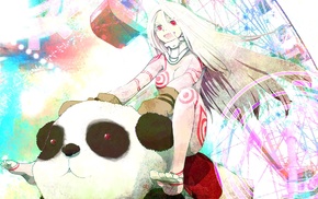 panda, white hair, Shiro Deadman Wonderland, Deadman Wonderland, anime girls, anime