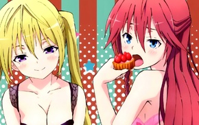 Asami Lilith, anime, anime girls, eating, underwear, Sherlock Lieselotte