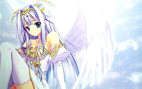 Sayori, anime, original characters, anime girls, angel, wings