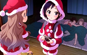 Kurosaki Honoka, anime girls, sleeping, Yukimura Aoi, Yama no Susume, Christmas