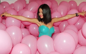 Selena Gomez, balloon, pink, girl, model
