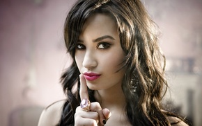 lips, Demi Lovato, girl, eyes, long hair