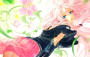 flowers, Vocaloid, IA Vocaloid, open mouth, blue eyes, anime girls