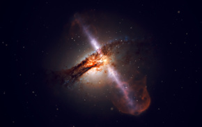 digital art, NASA, supermassive black hole, space, science, universe