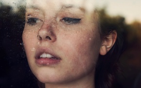 looking out window, girl, nose rings, Ruby James, freckles, Skye Thompson