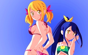 Heartfilia Lucy, anime girls, anime, Fairy Tail, bikini, Marvell Wendy