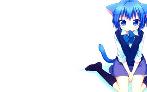 nekomimi, white background, original characters, cat girl, anime, anime girls